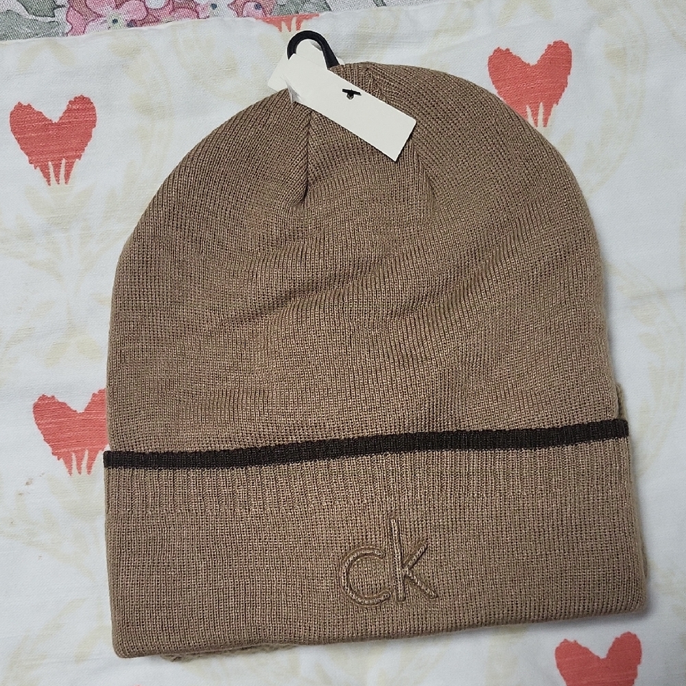 Calvin Klein Brown Knit Beanie